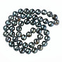 Electroplate Transparent Glass Beads Strands, Half Plated, Faceted, Round