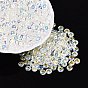Transparent Colours Rainbow Glass Seed Beads, Rondelle