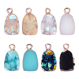 Druzy Resin Pendants, with Edge Light Gold Plated Iron Loops