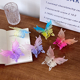 Charming Butterfly Hair Clip for Women - 3D Design, Shark Shape Back Clamp, Delicate Hair Accessory