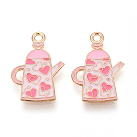 Подвески из эмали и сплава, чайник с подвеской в виде сердца, золотой свет