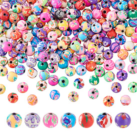 230 бусины из полимерной глины ручной работы., круглые