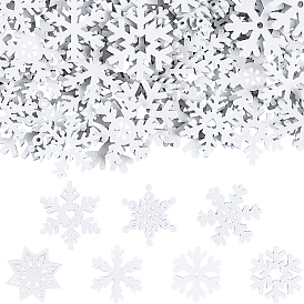 1сумка с рождественскими деревянными кабошонами, окрашенные, снежинка