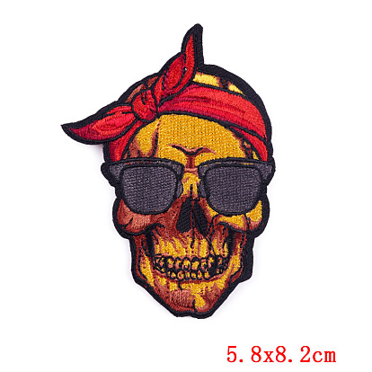Skull Theme Computerized Embroidery Cloth Iron on/Sew on Patches, Costume Accessories
