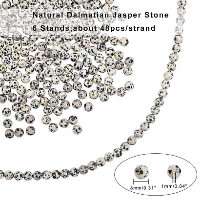 Dalmatiner Jaspis Natursteinperle Stränge, Runde
