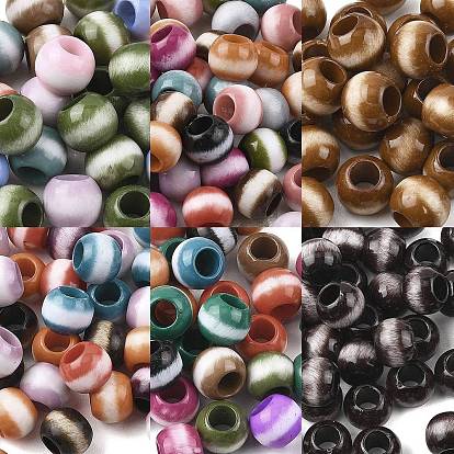 Непрозрачный акрил европейского бисера, рондель, большое отверстие шарик, два тона