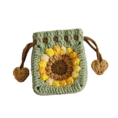 Вязание кошелька, сумка с цветком
