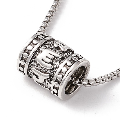 Alloy Column Pendant Necklace with 201 Stainless Steel Box Chains, Gothic Jewelry for Men Women