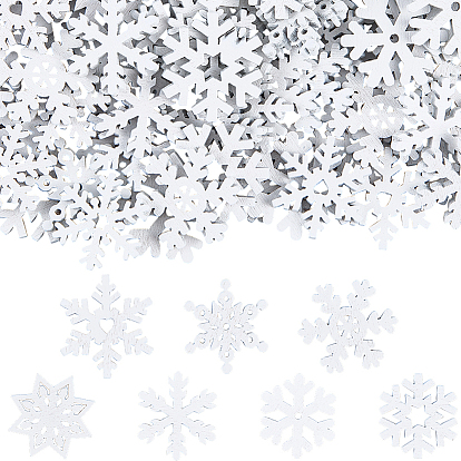 1сумка с рождественскими деревянными кабошонами, окрашенные, снежинка