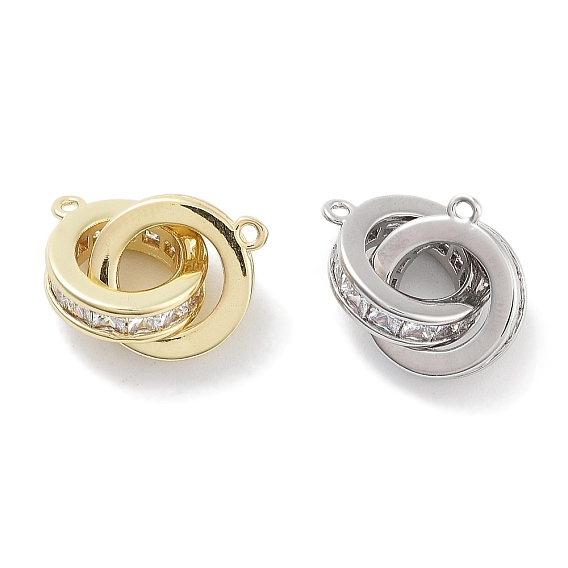 Латунные микропаве прозрачные подвески с фианитом, без кадмия, без никеля и без свинца, кольцо прелести