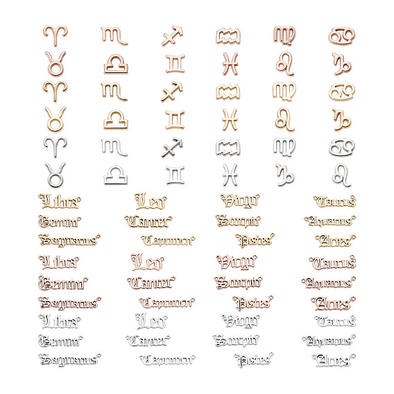 72шт. 6 наборы 6 подвески из сплава в стиле, 12 созвездия, разноцветные, 1 набор / стили