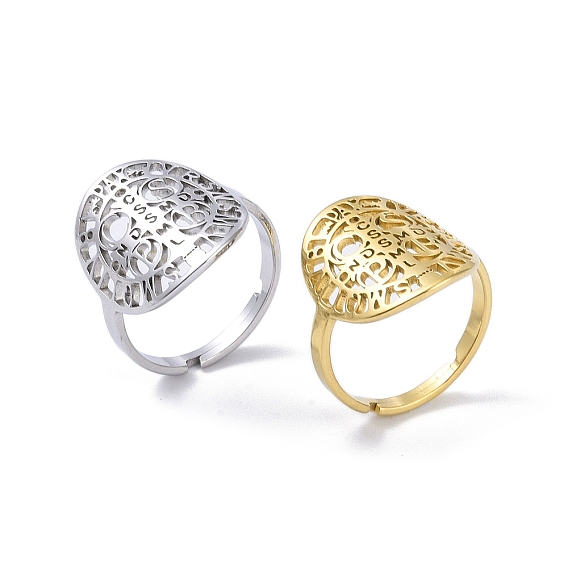 201 регулируемые кольца на пальцах из нержавеющей стали, овальная форма со словом cssmlndsmd