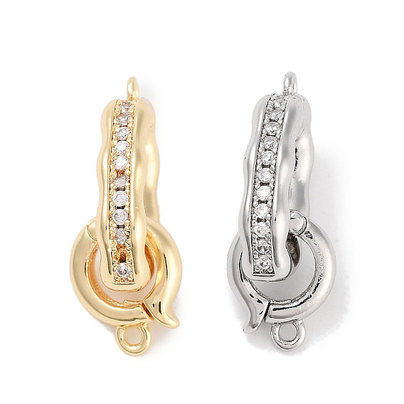 Замки из латуни с микропейвом и прозрачным фианитом, без кадмия, без никеля и без свинца, овальные