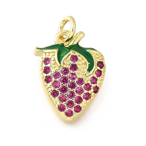 Латунные микро проложить кубического циркония подвески, клубника прелести, стойки покрытие, долговечный, без свинца и без кадмия, с целью перехода в кольце