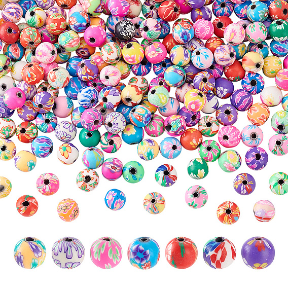230 бусины из полимерной глины ручной работы., круглые