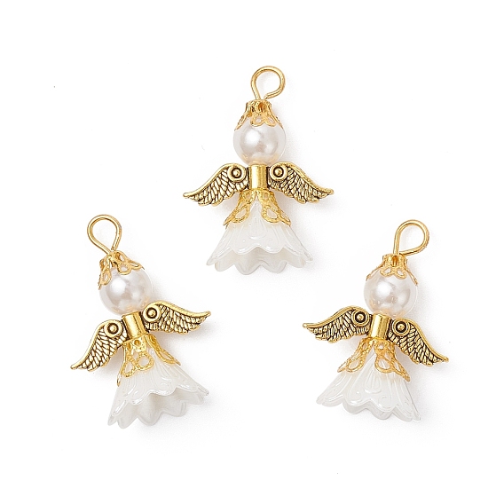 Абс пластмассовые подвески, ангел, с железной петлей и крылом из сплава