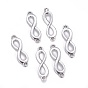 Tibetan Style Alloy Link, Infinity, Cadmium Free & Lead Free, 8.5x29x1mm, Hole: 2mm, about 1280pcs/1000g