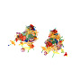 Colorful Resin Beaded Leaf and Flower Tassel Earrings with 925 Silver Hooks