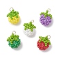 Подвески в виде томатов из стеклянных бусин, с 304 открытым стопорным кольцом из нержавеющей стали