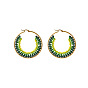 Chic Color Block Pearl Earrings with Geometric Circles - Fashionable and Versatile Ear Accessories