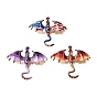 Broches en alliage imprimé avec strass pour vêtements de sac à dos, Dragon, or