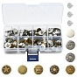 Iron Button Pins for Jeans, Garment Accessories, Flat Round with Pattern