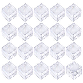 20шт. прозрачные пластиковые кольцевые увеличительные коробки, кубики-лупы для монет, ювелирные изделия, камни, образцы, квадратный