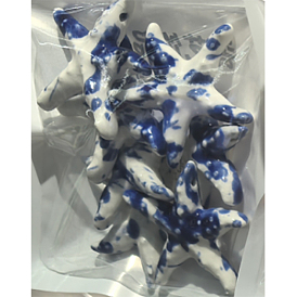 Handmade Porcelain Big Pendants, Starfish Charms, Famille Rose Porcelain