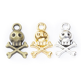 Tibetan Style Alloy Charms, Skull