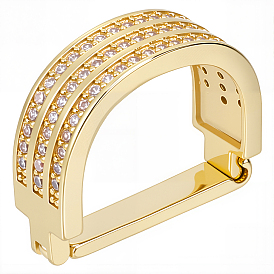 Зажимы для галстука с прозрачными кубическими цирконами и латунным паве, г-образный
