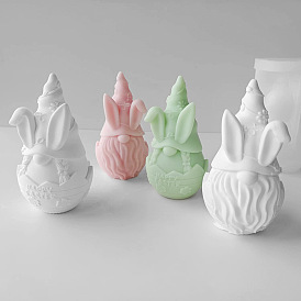 Easter Dwarf/Gnome DIY Silicone 3D Statue Candle Molds, for Portrait Sculpture Scented Candle Making