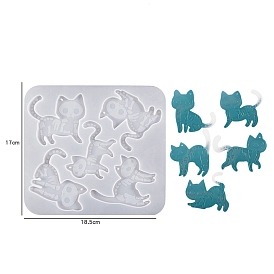 Halloween Cat Skeleton DIY Silicone Pendant Molds, Resin Casting Molds, for UV Resin, Epoxy Resin Jewelry Making