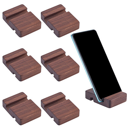 6шт. держатели для мобильных телефонов из орехового дерева, прямоугольные