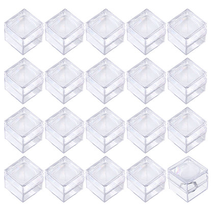 20шт. прозрачные пластиковые кольцевые увеличительные коробки, кубики-лупы для монет, ювелирные изделия, камни, образцы, квадратный