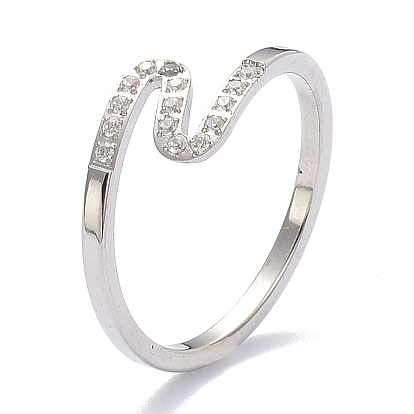 Ионное покрытие (ip) 304 перстни из нержавеющей стали, с кристально горный хрусталь