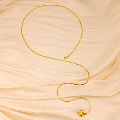 304 подвесные из нержавеющей стали ожерелья, лариат в форме сердца и ожерелье