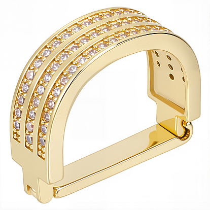 Зажимы для галстука с прозрачными кубическими цирконами и латунным паве, г-образный