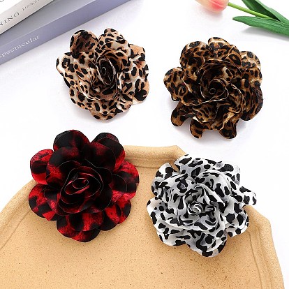 Резинки для волос из цветочной ткани, резинки для волос для женщин девочек, с леопардовым принтом рисунком