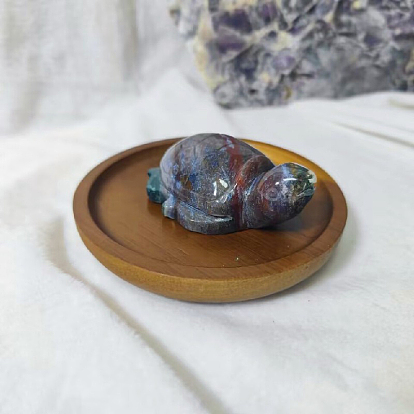 Natural Gemstone Tortoise Statue, for Home Display Decoration