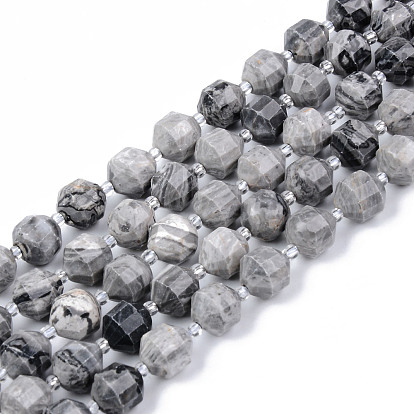 Натуральный камень-карта / камень пикассо / нити из бисера пикассо, круглые, граненые