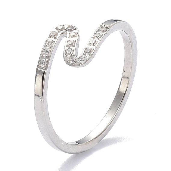 Ионное покрытие (ip) 304 перстни из нержавеющей стали, с кристально горный хрусталь