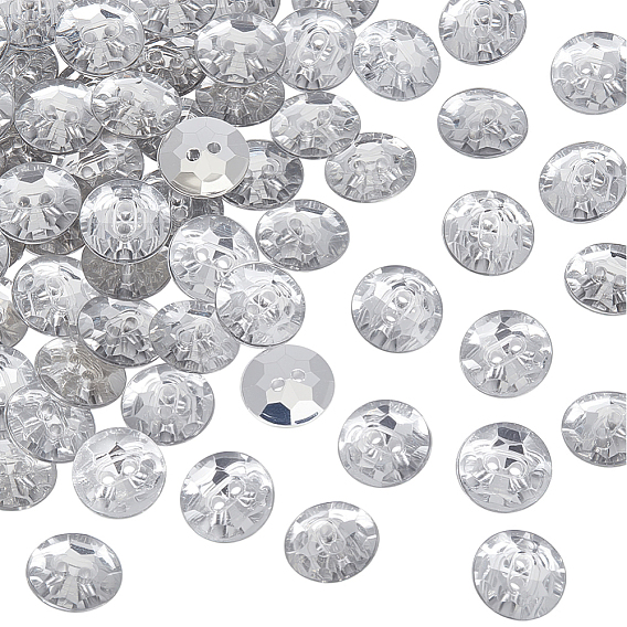 100шт. 2-отверстия акриловые кнопки, плоско-круглые