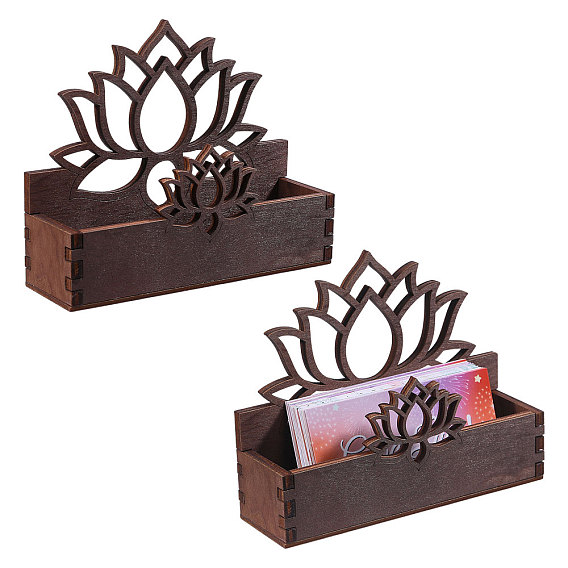 Визитница из дерева, Прямоугольник с лотосом