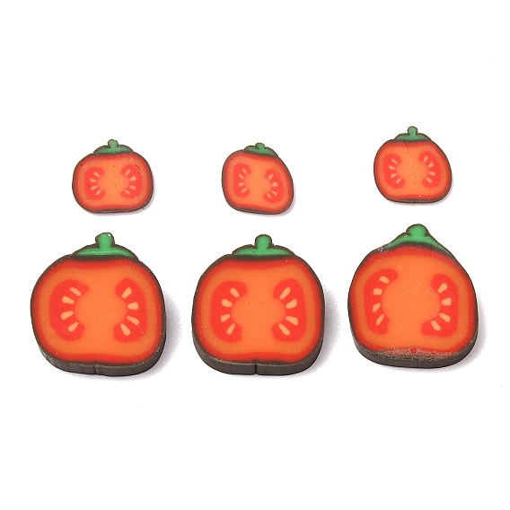 Бусины из полимерной глины , помидор, без отверстия 