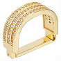 Зажимы для галстука с прозрачными кубическими цирконами и латунным паве, г-образный