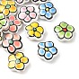 Handmade Porcelain Beads, Hand Painted, Famille Rose Porcelain, Flower