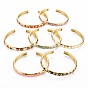 Footprint Enamel Cuff Bangle, Real 18K Gold Plated Brass Thin Open Bangle for Women, Nickel Free