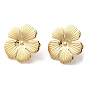 Recubrimiento de iones (ip) 304 aretes de acero inoxidable, flor
