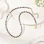Natural Red Corundum/Ruby and Sapphire Faceted Flat Round Beaded Necklaces