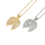 Латунные микропаве прозрачные кубические цирконии ожерелья с подвесками в виде крыльев ангела